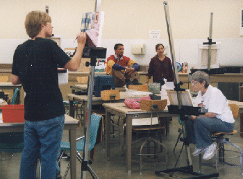 photo of art students painting